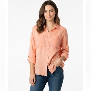 Velvet Heart button down fringe shirt size small